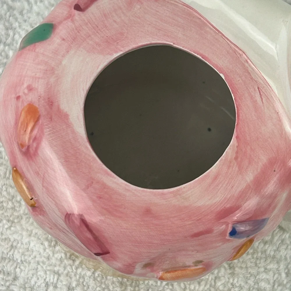 VTG '1992' Utensil Jar - Pillsbury Doughboy FUNFETTI Pink Cupcake